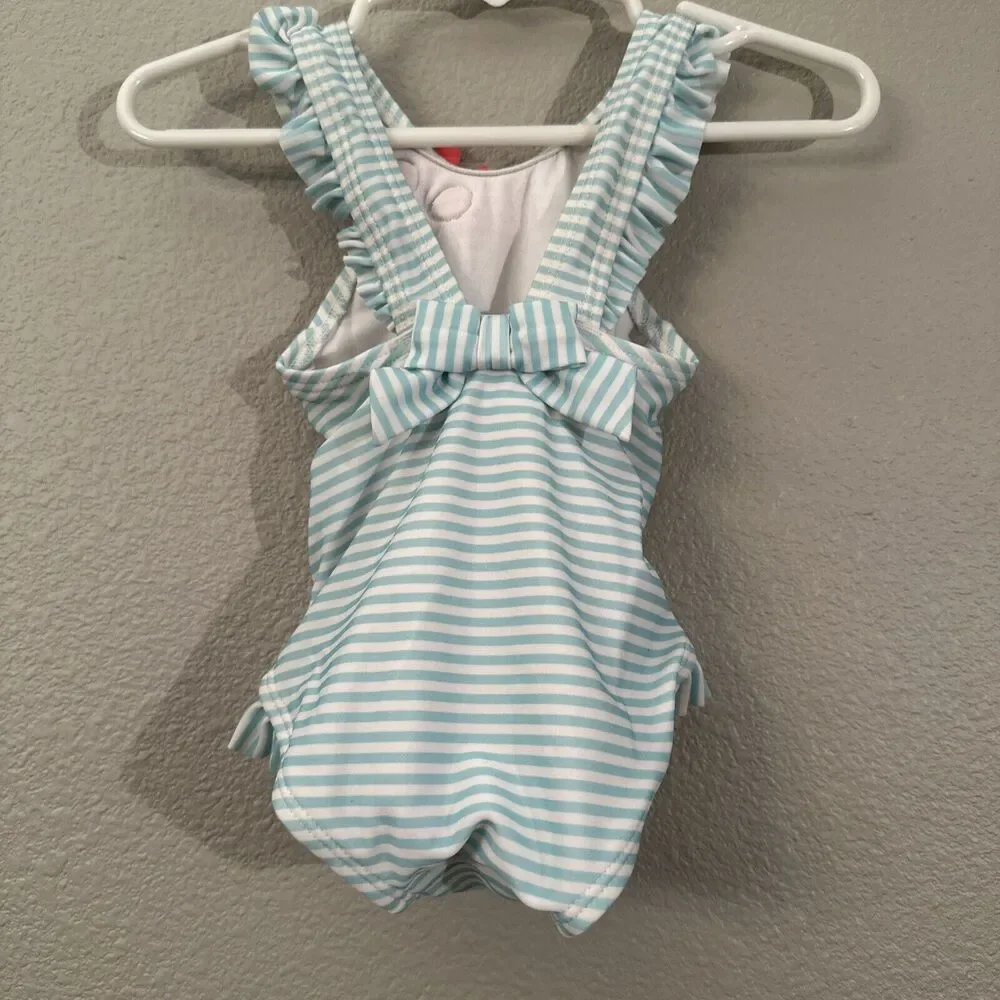 Gymboree Baby Girl Swimsuit 3-6 month One‎ Piece Pink Flowers Striped